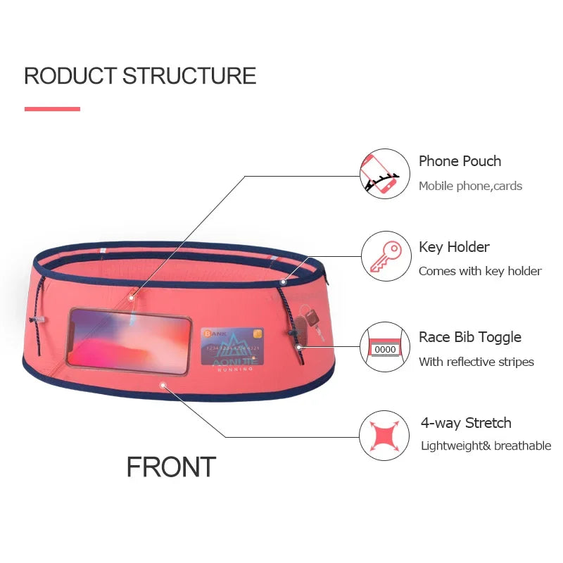 AONIJIE W8101 cinturón de hidratación para correr riñonera bolsa de dinero de viaje Trail Marathon gimnasio entrenamiento Fitness soporte para teléfono móvil