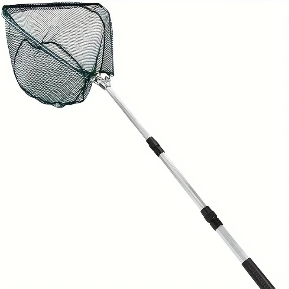 Red de pesca plegable ultraligera - Mango telescópico de aleación de aluminio duradero - Ideal para cualquier aventura de pesca - Esencial