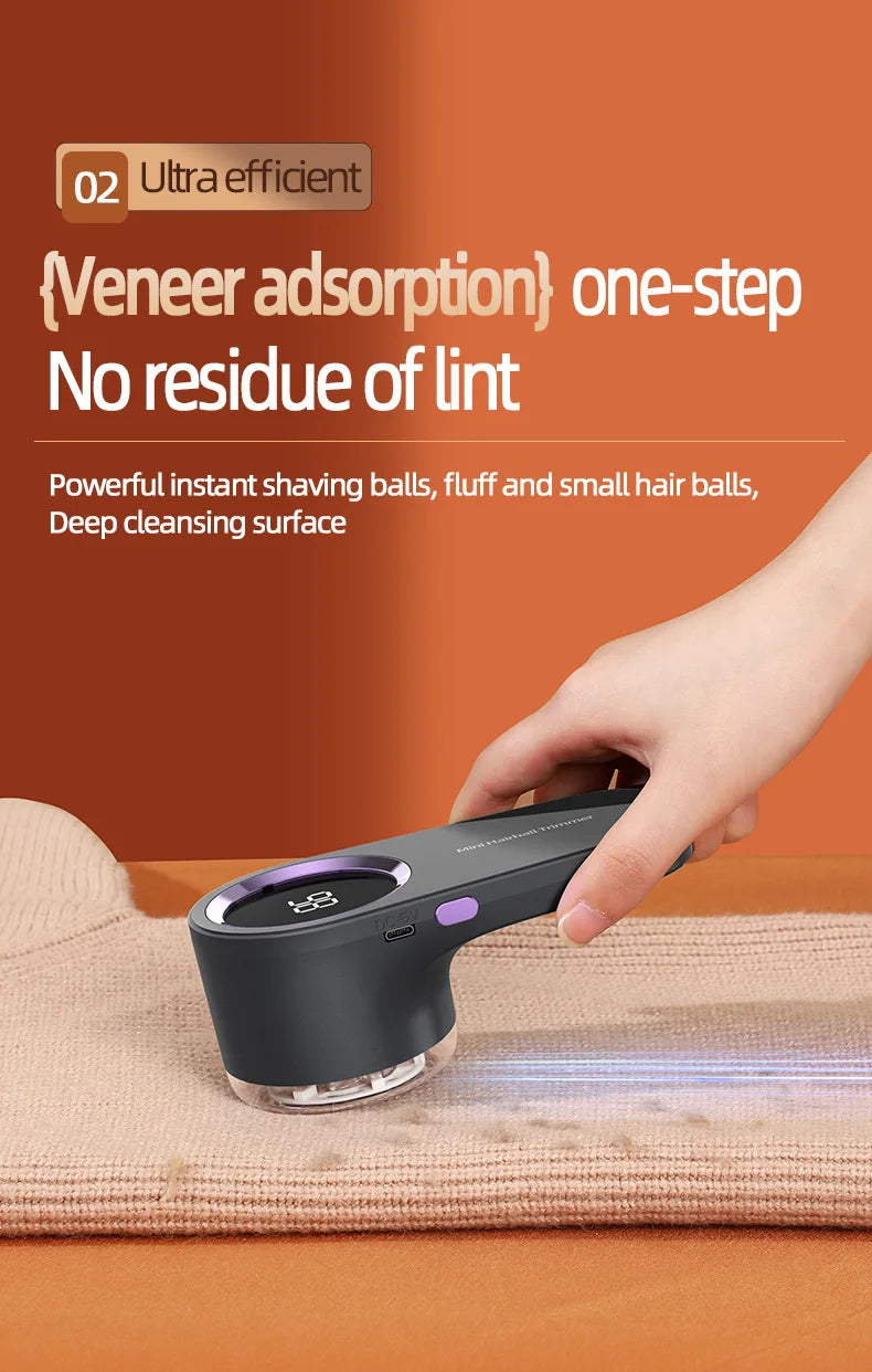 Dispositivo de depilación de cabello para ropa, dispositivo de depilación de cabello de partículas eléctrico Digital portátil LED, dispositivo de eliminación de fieltro recargable por USB