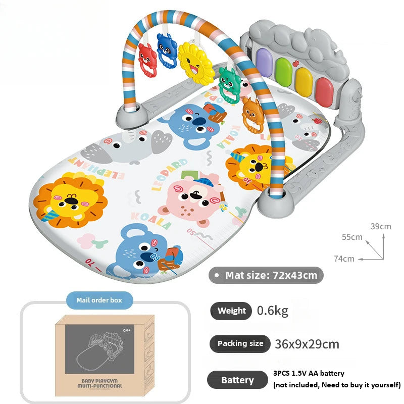 Soporte de Fitness para bebé, gimnasios y manteles de juegos de dibujos animados, estante de música, alfombra de educación temprana para bebé, estera de juego para gatear, regalos de 0 a 36 meses