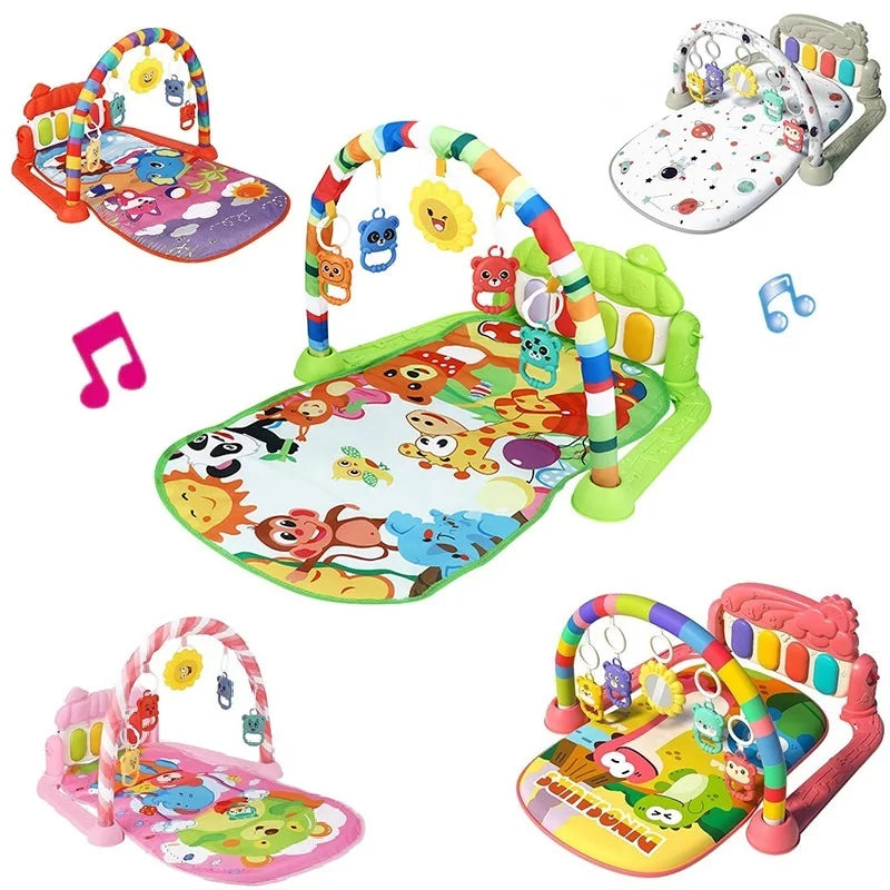 Raqueta de Fitness para bebé, juguete de Piano, Pedal de música para bebé recién nacido, equipo de Fitness suave y desmontable, estera de escalada