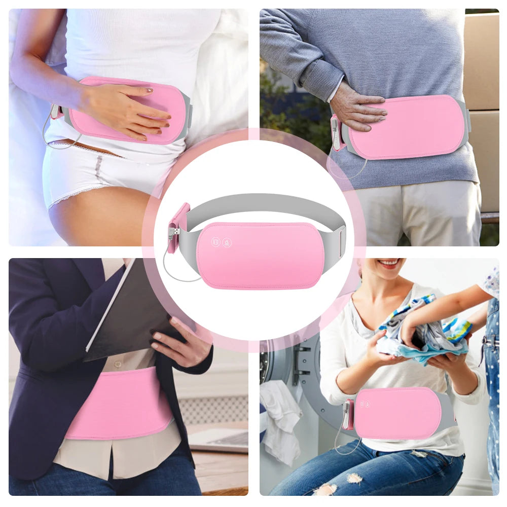 Almohadilla calefactora Menstrual, masajeador Abdominal eléctrico, cinturón de cintura calentado por vibración, cinturón calentador de útero USB para mujeres, cuidado de los períodos