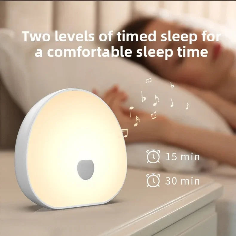 Máquina de ruido blanco para dormir con sonido calmante, luz nocturna LED recargable táctil, lámpara relajante de Audio y sueño para bebé.