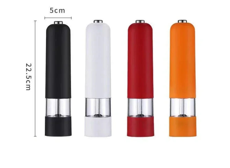 Molinillo eléctrico automático de pimienta y sal con luz LED, molinillo de especias de aspereza ajustable, herramienta de cocina
