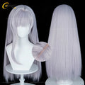En stock, peluca de cosplay de anime NTGOV Marian Long de 70 cm, color plateado claro y morado, Modernia, resistente al calor, de pelo sintético, para Halloween