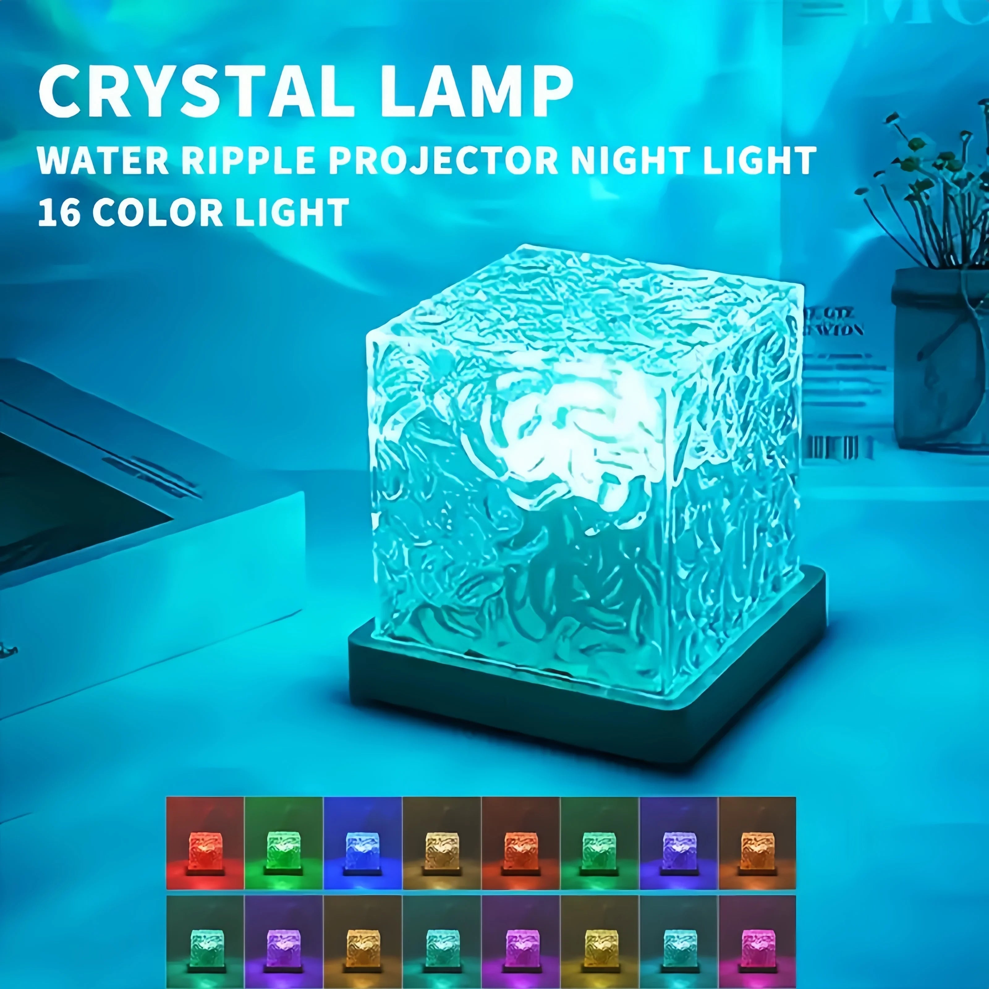 Proyector de luz Ocean Wave Aurora, luz USB remota RGB con ondas de agua, 16 colores, luz nocturna para el hogar, oficina, Bar, sala de estar, luz ambiental