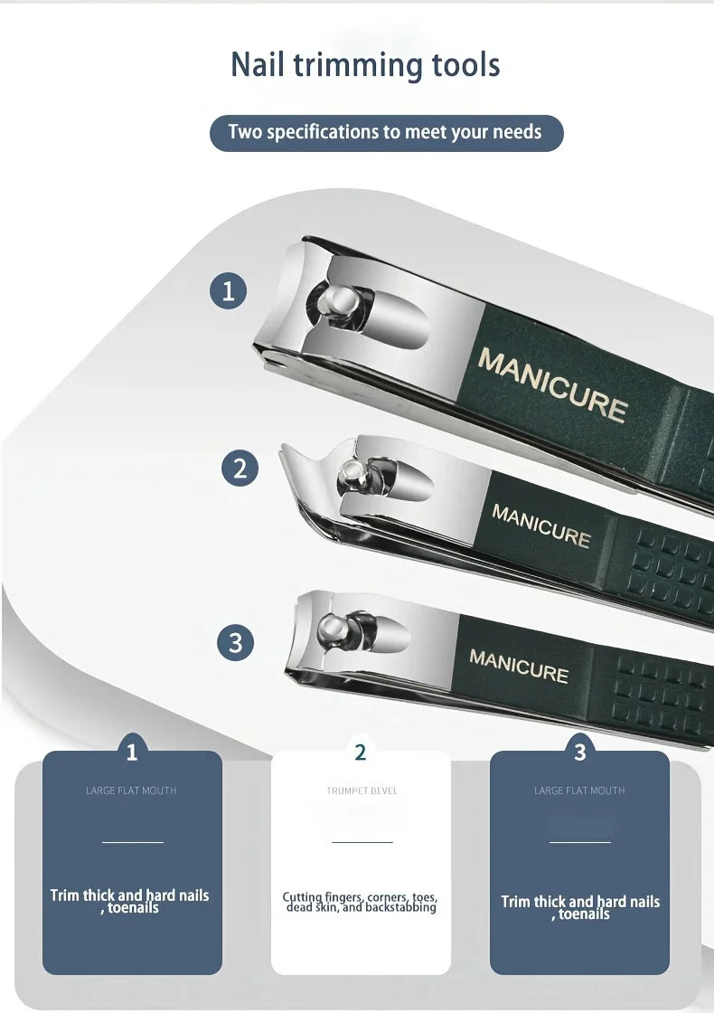 Kit de 9 Piezas para el Cuidado de las Uñas, Portátil, con Cortaúñas, Corta Cutículas, Tijeras para Uñas de los Pies, Lima para Uñas, Pinzas, Ideal para Viajes y el Hogar
