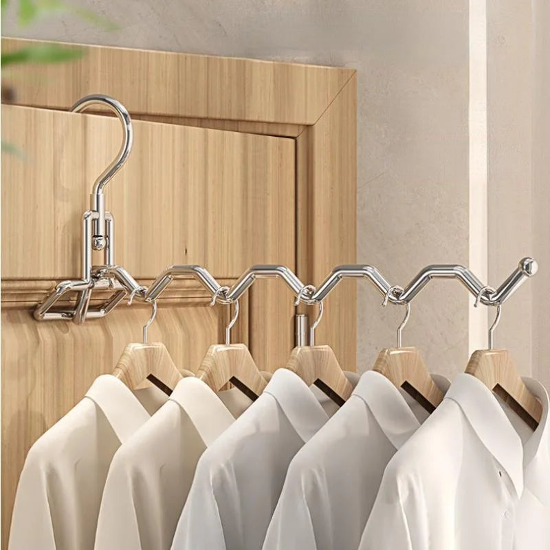 Colgador de ropa plegable de acero inoxidable, colgador de secado de Hotel de viaje Multifu, perchas de ropa colgantes simples para viajes esenciales para el hogar
