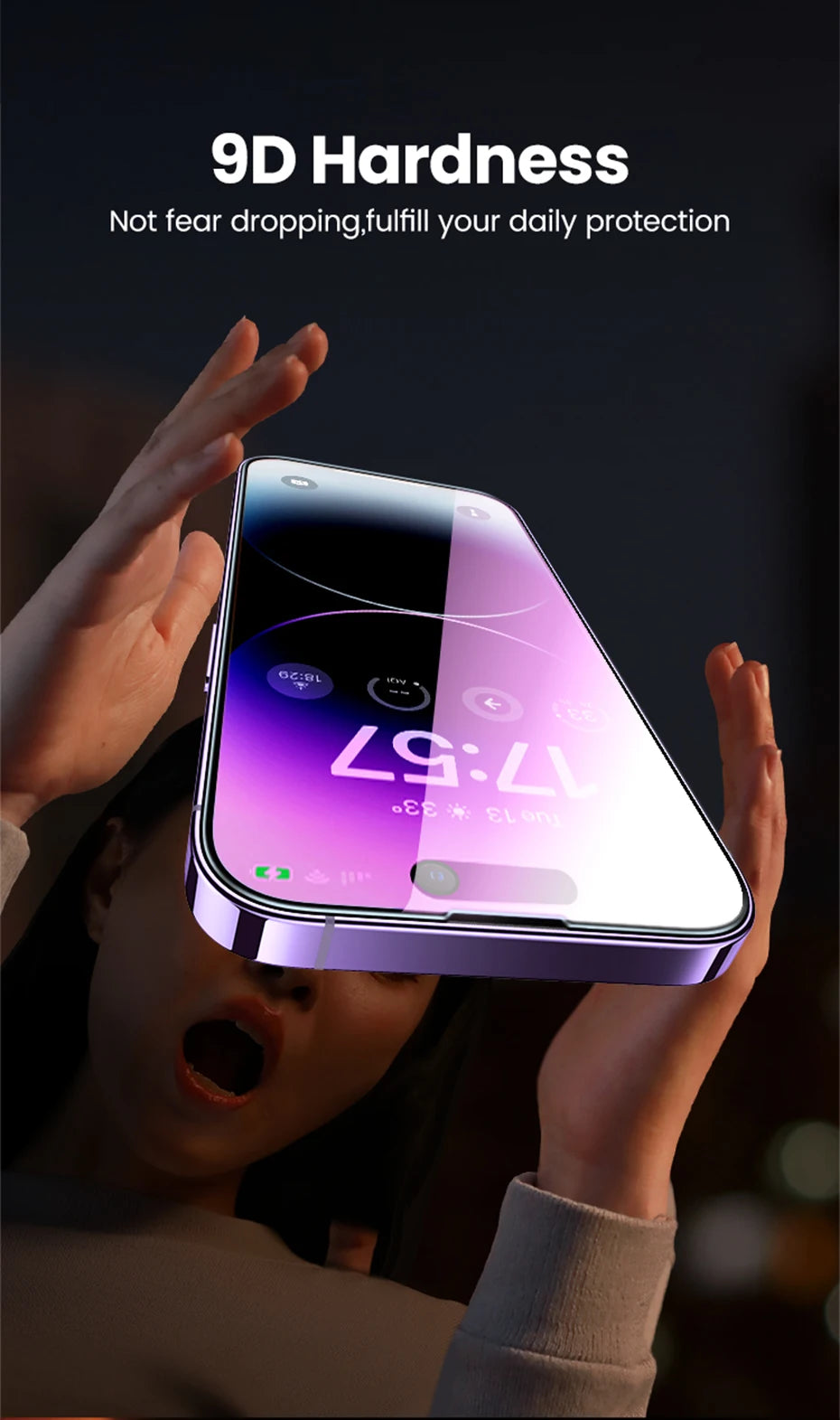 UGREEN 2 uds Protector de pantalla para iPhone 17 16 15 14 13 12 Pro Max vidrio templado para iPhone 16 Plus protectores de pantalla 15pro película