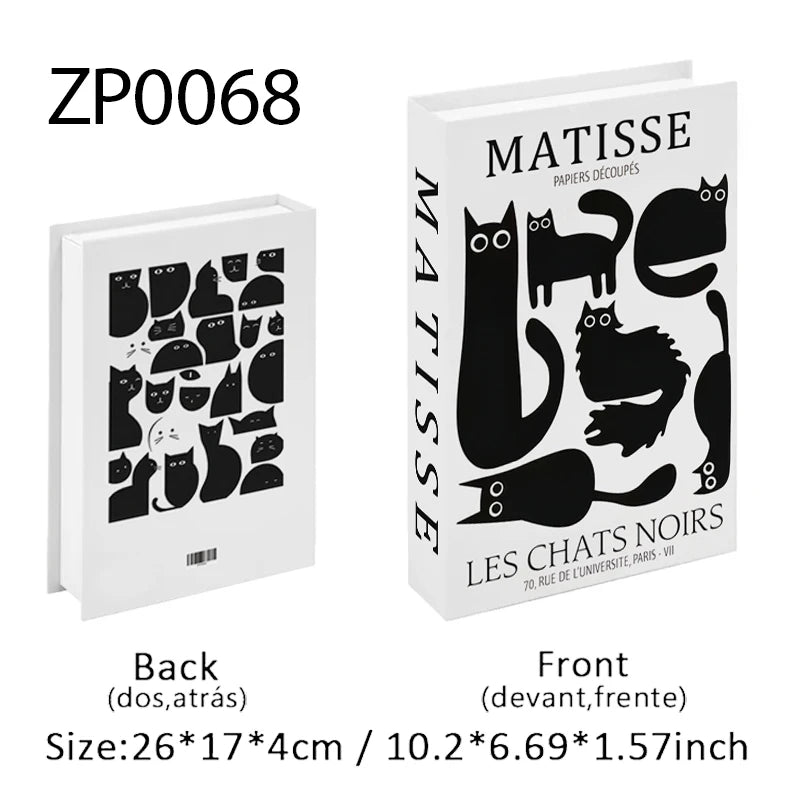 Caja de almacenamiento de libros falsos de lujo bohemio Monet Matisse, decoración Interior del hogar, libros decorativos, mesa de centro, decoración para dormitorio y sala de estar