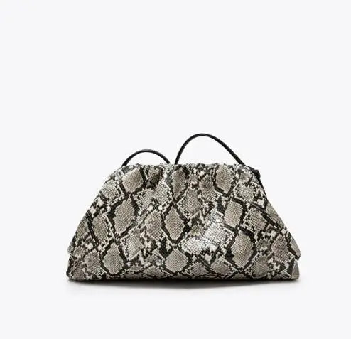 Bolsos de Mano con Diseño de Serpiente para Mujer, Bolso Tipo Dumpling, Clutch, Bandolera, Bolso de Hombro, Bolso de Diseñador de Lujo