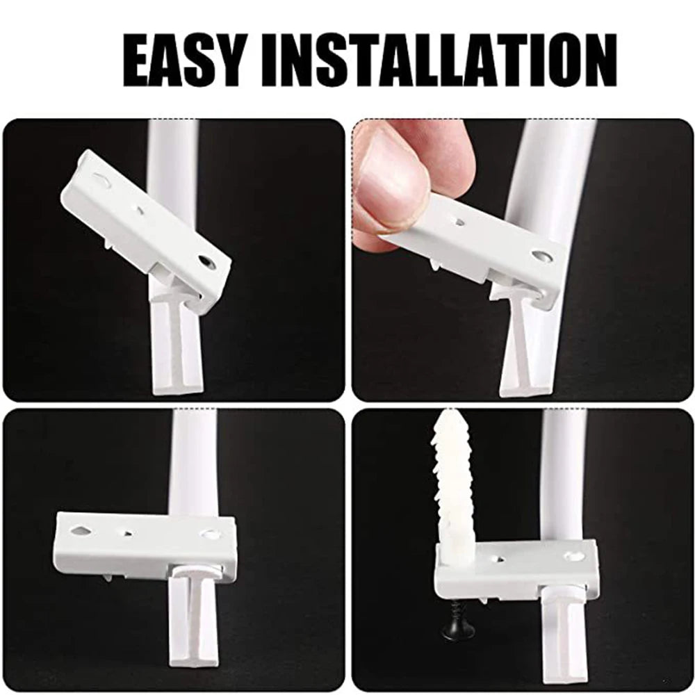 Juego de Rieles para Cortinas de Techo, 5m, Montaje Superior, Riel Flexible para Ventanas, Apto para Cortinas Rectas y Curvas, Decoración del Hogar