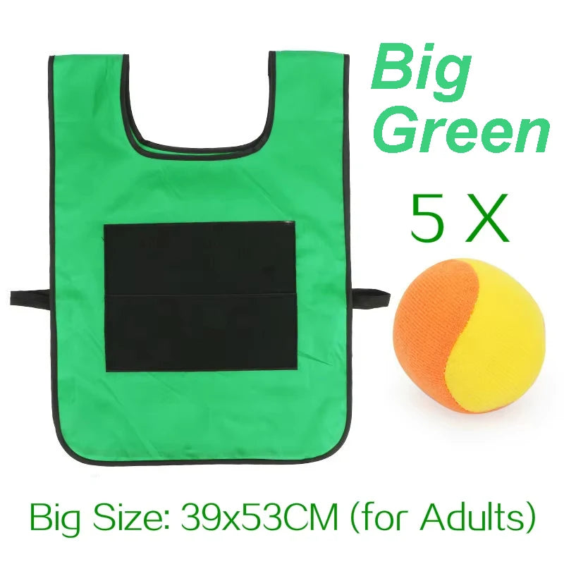 Chaleco de juego de pelota Dodge pegajoso, juguete para deportes al aire libre, Jersey, accesorios de tela, captura de pelotas de forro polar suave, seguro para niños, adolescentes y adultos