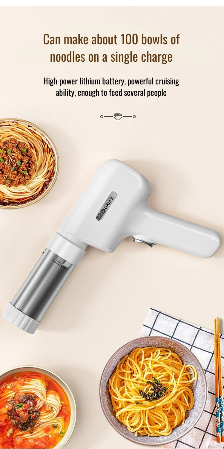 Fabricante de fideos inalámbrico eléctrico, prensa de fideos portátil de mano, electrodomésticos, cocina al aire libre, desayuno en casa, fabricante inteligente