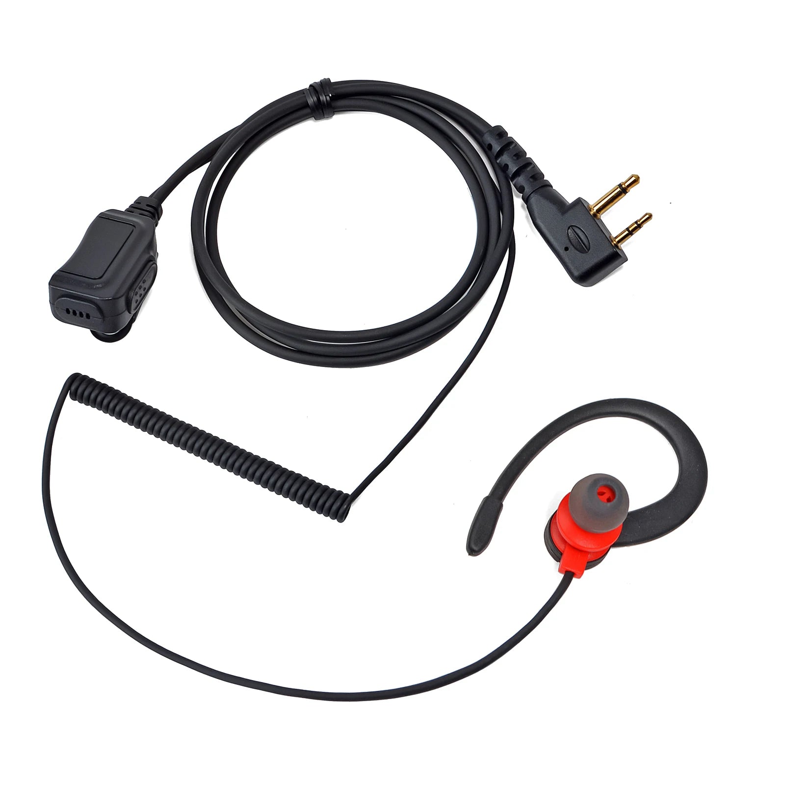 Auricular suave en forma de G para walkie talkie, auriculares de 2 pines con micrófono compatibles con Midland LXT118 GXT1000VP4 LXT500VP3 LXT600VP3