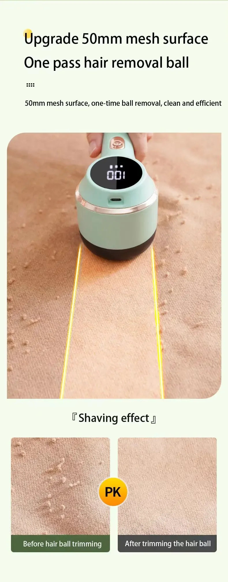 Quitapelusas para ropa, recortador de bolas de pelo, pelusas, ropa, suéter, tela, afeitadora con LED, pelusa eléctrica Digital