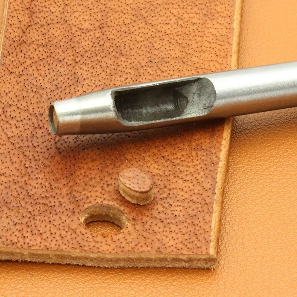 1 ud. Nuevo perforador de cuero para cinturones, herramienta DIY, perforador de agujeros huecos, ovalados, elípticos, de acero para manualidades