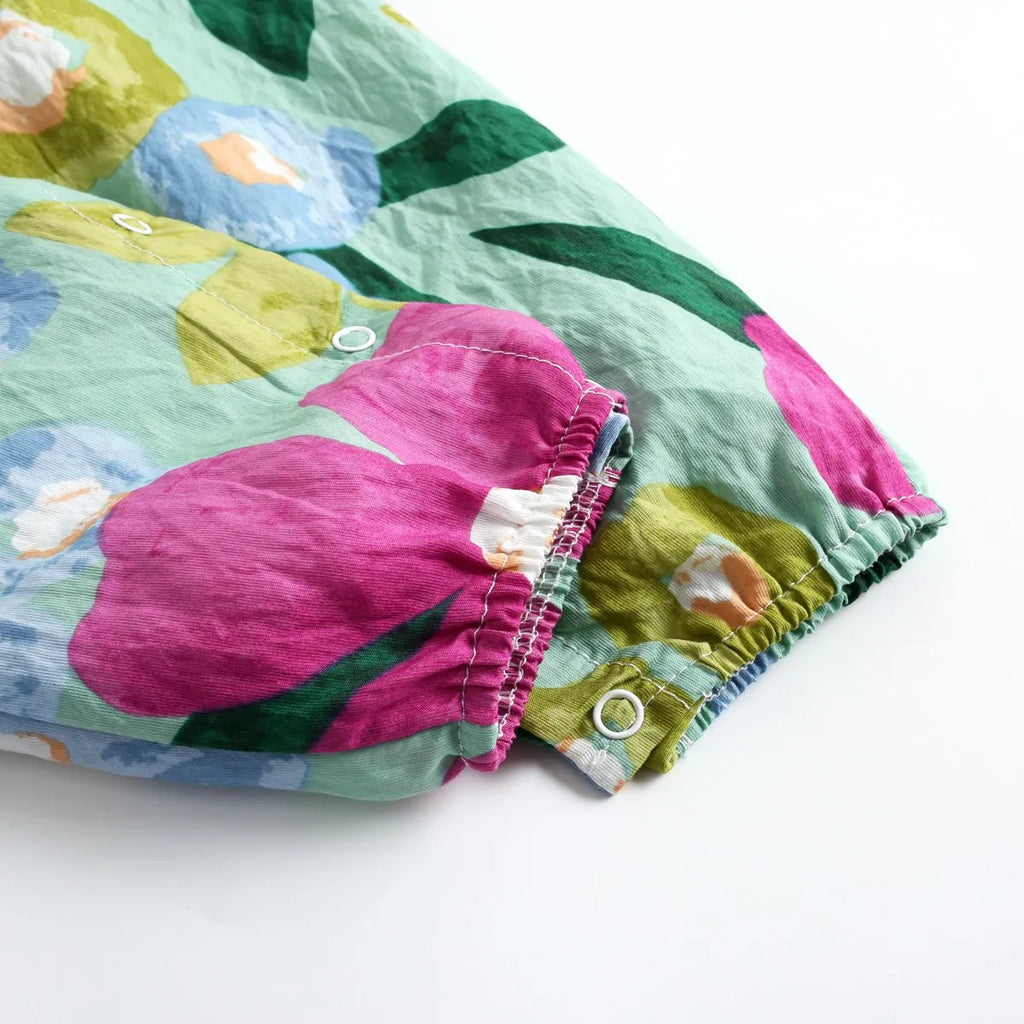 Sanlutoz Monos estampados para bebés y niñas, sin mangas, con estampado floral de verano