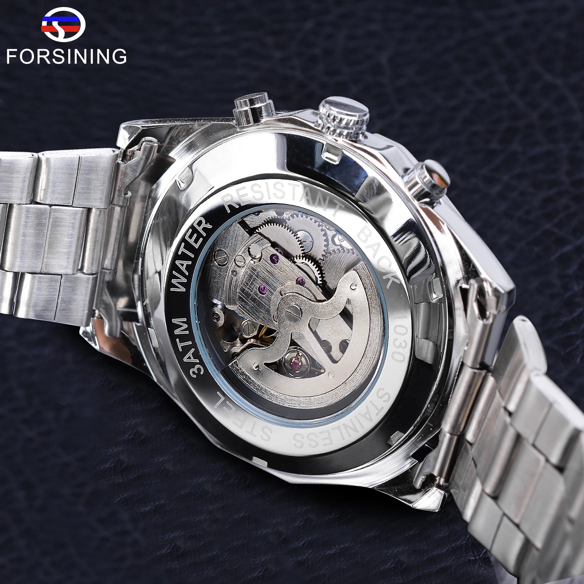 Forsining-Reloj de acero inoxidable 2021 para hombre, accesorio masculino de pulsera resistente al agua con esqueleto, de marca superior de lujo, transparente, deportivo