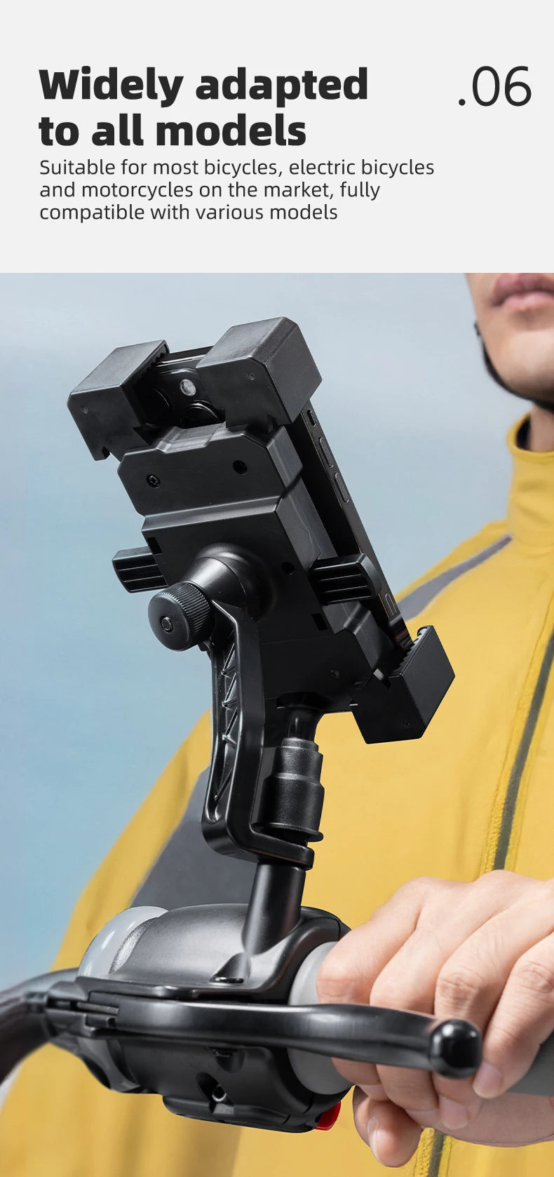 ROCKBROS Soporte para teléfono de bicicleta Monte liviano 4.5-7.2 pulgadas soporte para teléfono inteligente soporte de soporte de teléfonos accesorios para bicicletas