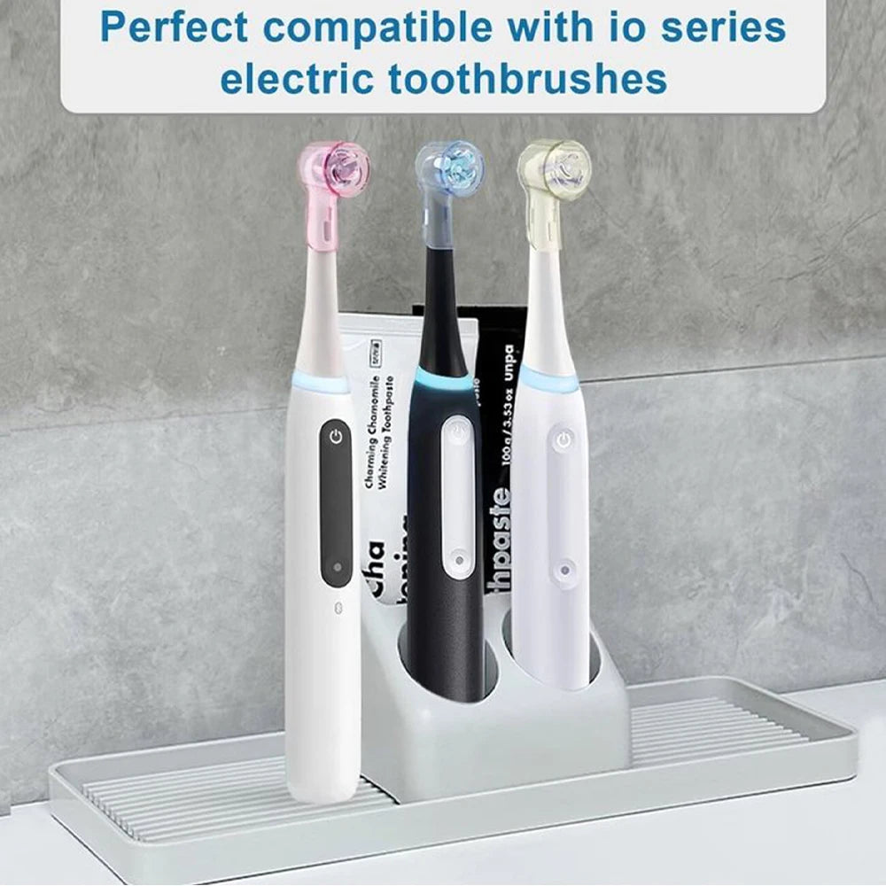 4 Uds. Compatible con cabezales de cepillo de dientes eléctrico Oral B iO, cubiertas a prueba de polvo, tapa protectora para todas las cabezales de cepillo de dientes redondos