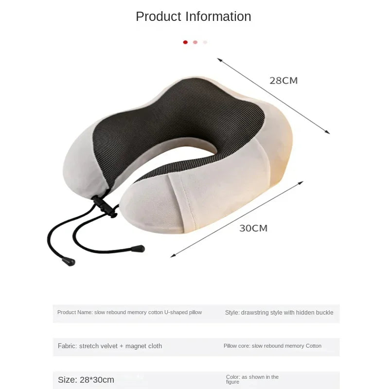Almohadas de espuma viscoelástica en forma de U para el cuello, almohada de viaje suave, almohada de masaje para el cuello, almohada de avión para dormir, ropa de cama para el cuidado de la salud Cervical