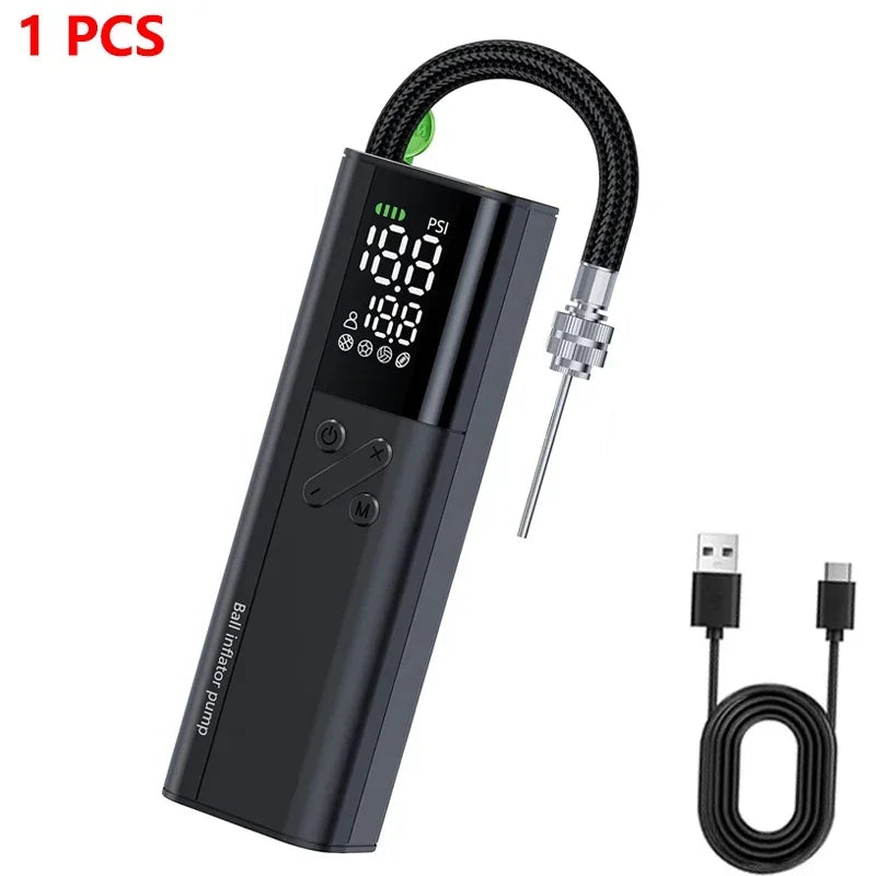 Inflador eléctrico con cable portátil, bomba de aire para neumáticos de coche, compresor de aire de 20PSI para coche, motocicleta, baloncesto con cable de alimentación extendido