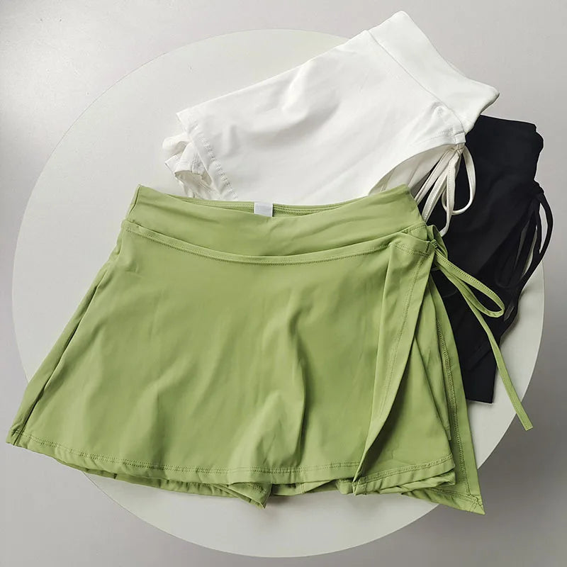 Falda deportiva de Yoga 2 en 1 para mujer, faldas deportivas para correr, pantalones cortos de cintura alta, falda de Golf de voleibol, tenis, deportes, gimnasio, falda de Yoga, pantalones cortos