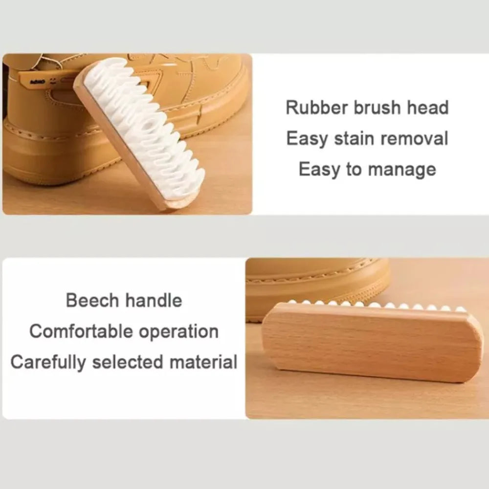4 unids/set herramienta de limpieza eliminación de manchas Kit de cepillo de gamuza con borrador uso doméstico cepillos de nobuk Kit botas paño de limpieza para zapatos