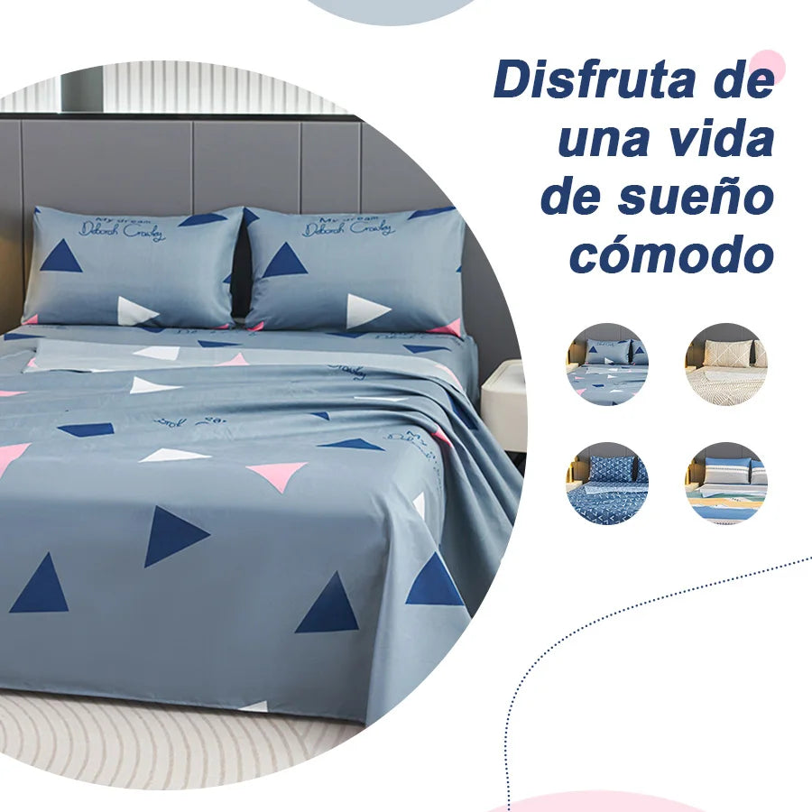 Juego de ropa de cama de tamaño grande (3 o 4 piezas): sábana con estampado de flores pequeñas, funda protectora de colchón, resistente a arrugas y pelusa, apta para todas las estaciones Análisis detallado de términos