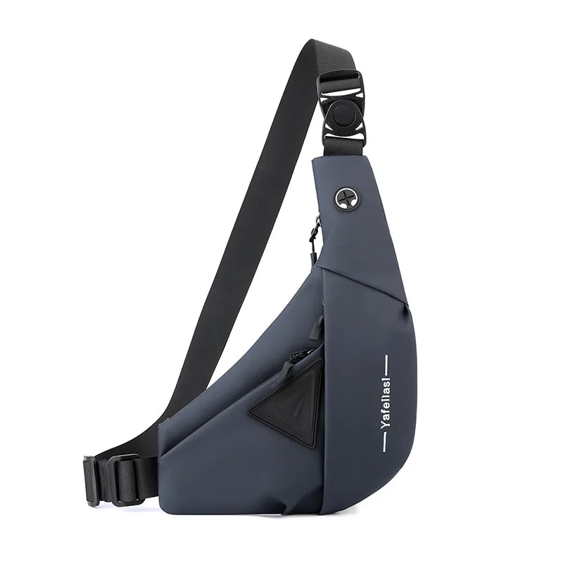 Bolso de Pecho Impermeable para Hombre, Bandolera, Mochila para Viajes Diarios, Membrana de Cuero Resistente a Salpicaduras, Ideal para Viajes Casuales