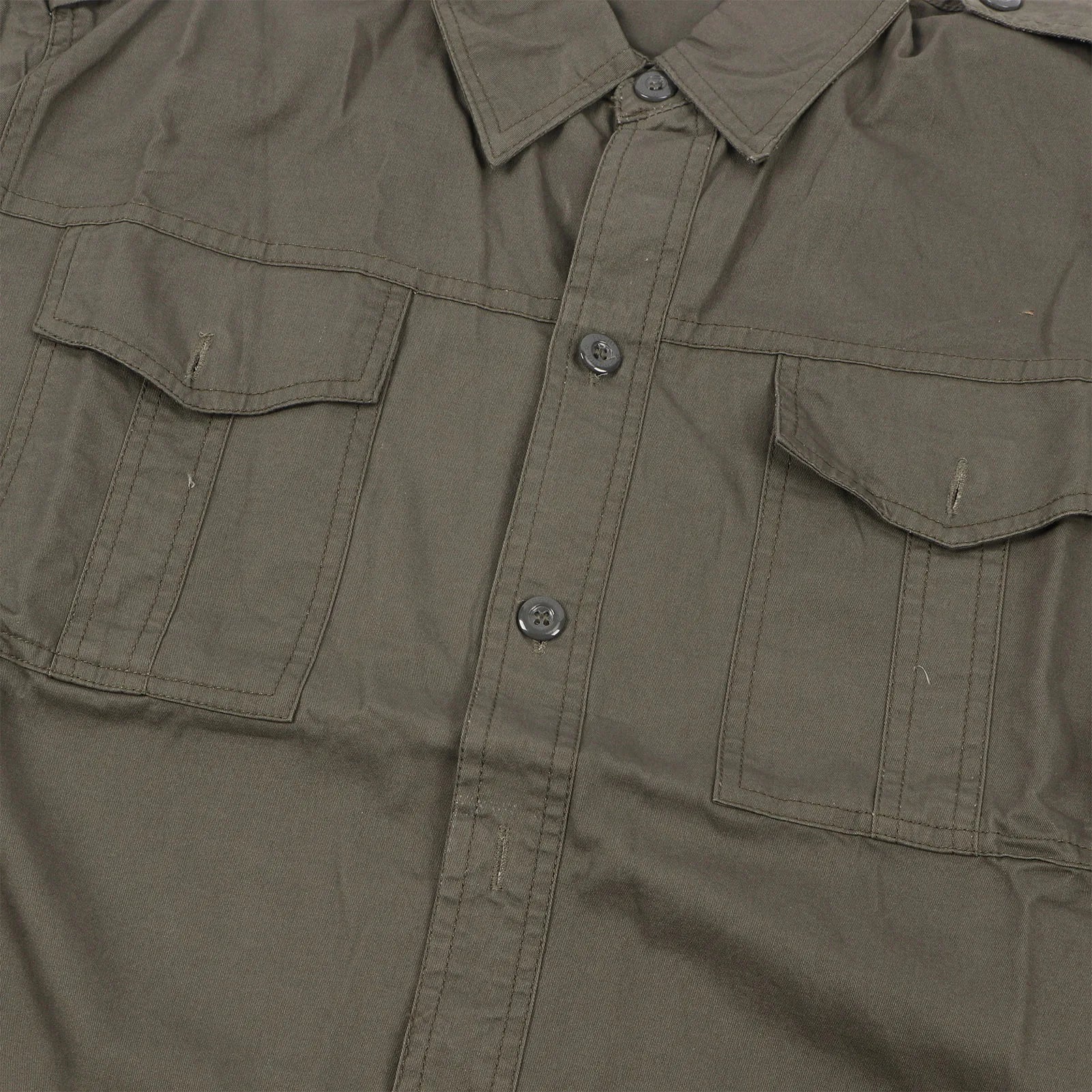 Camisa de trabajo para hombre, uniforme Industrial de algodón de manga larga verde, duradera, transpirable para construcción, uso diario al aire libre