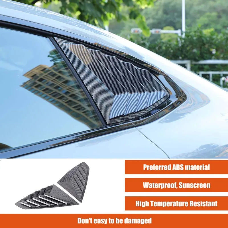 WoeFor 2020-2024 BMW Serie 4/i4 G22 persianas triangulares traseras ABS negro piano, accesorios de modificación exterior para coche, juego de 2 piezas
