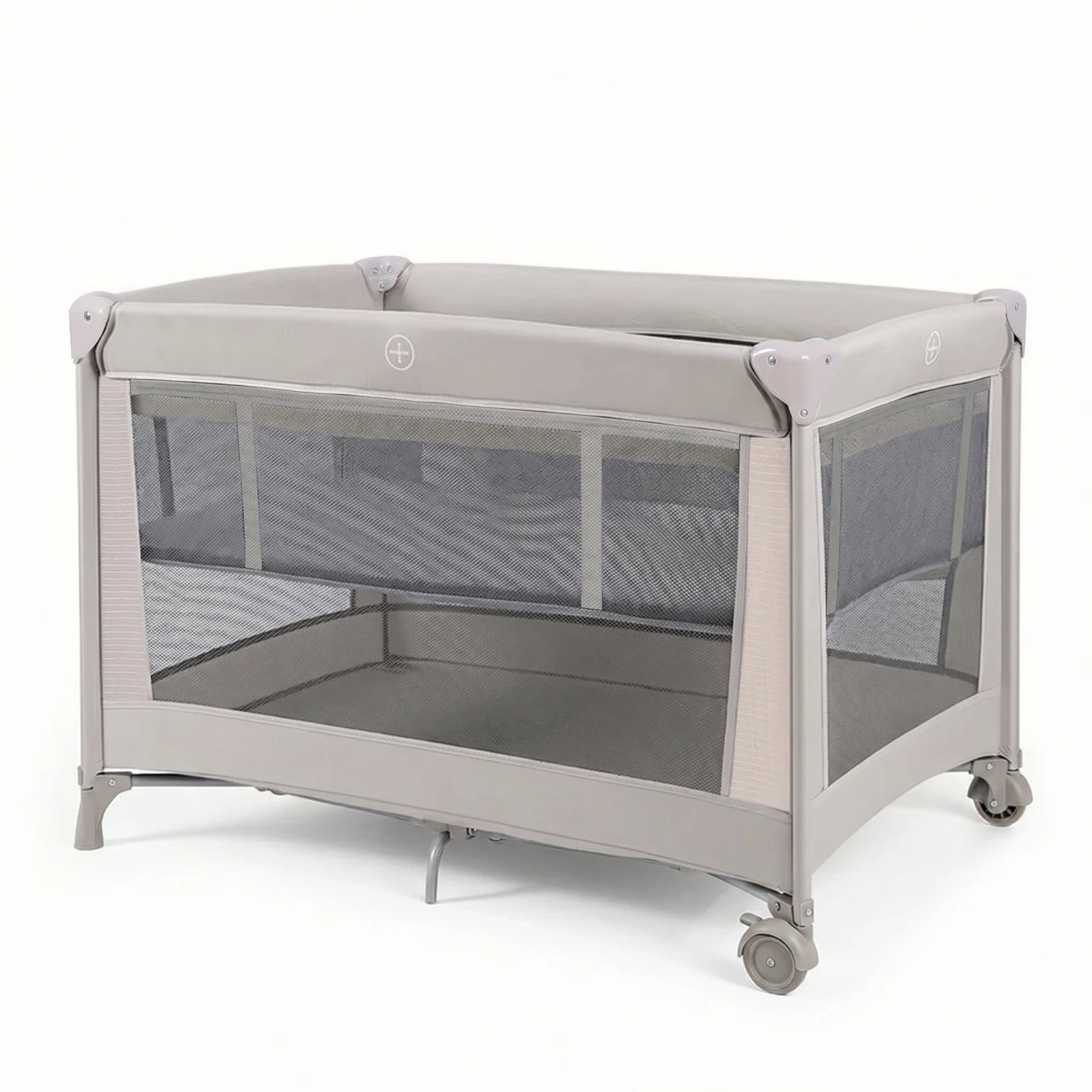 Cuna de Viaje Plegable con Colchón Suave, Ruedas y Bolsa de Transporte, Plegado Rápido y Compacto para Uso en Interiores y Exteriores para Recién Nacidos y Niños Pequeños