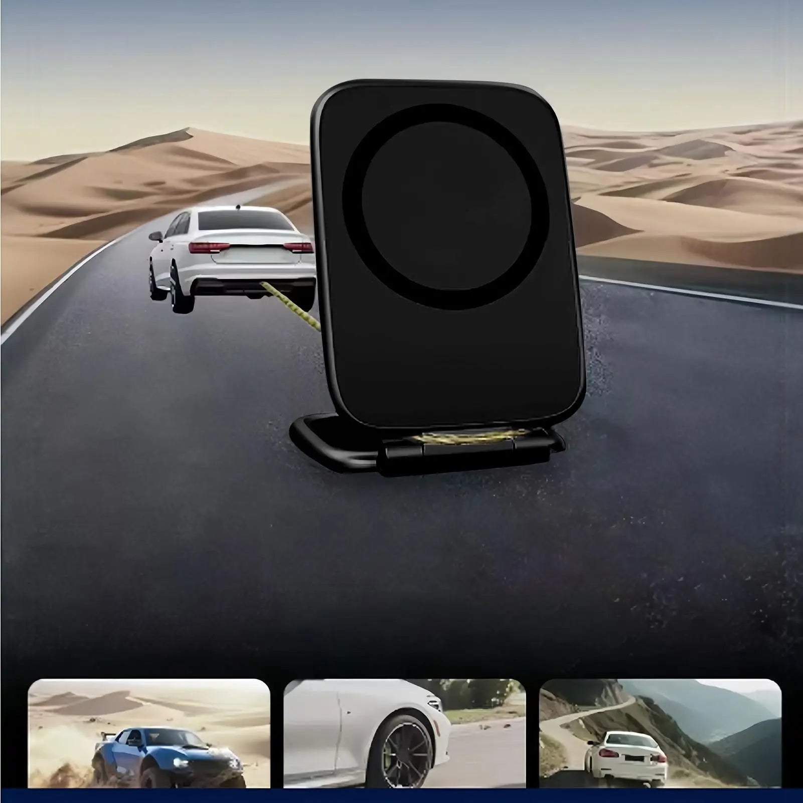 Soporte Magnético para Teléfono de Coche, Ultrafino, Plegable, con Adhesivo para la Parte Trasera del Coche, Soporte Magnético para Escritorio