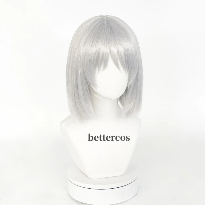 Sophie Hatter peluca corta plateada gris Bob pelo sintético resistente al calor Cosplay disfraz peluca + gorra