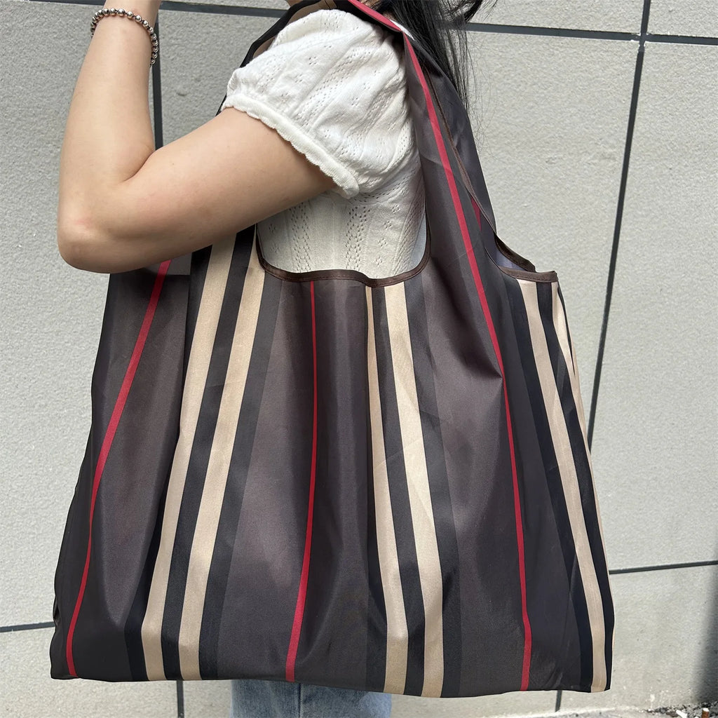 Bolsa de compras plegable de gran capacidad, bolsa de tela Oxford ecológica, impermeable, para viaje, bolso de hombro, reutilizable