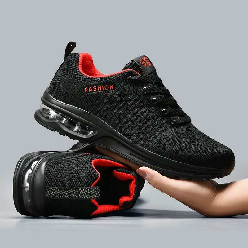 Zapatos para correr para hombre, zapatillas con cordones, zapatos informales ligeros a la moda para hombre, zapatos de tenis de malla para caminar, zapatos para hombre al aire libre de talla grande 47