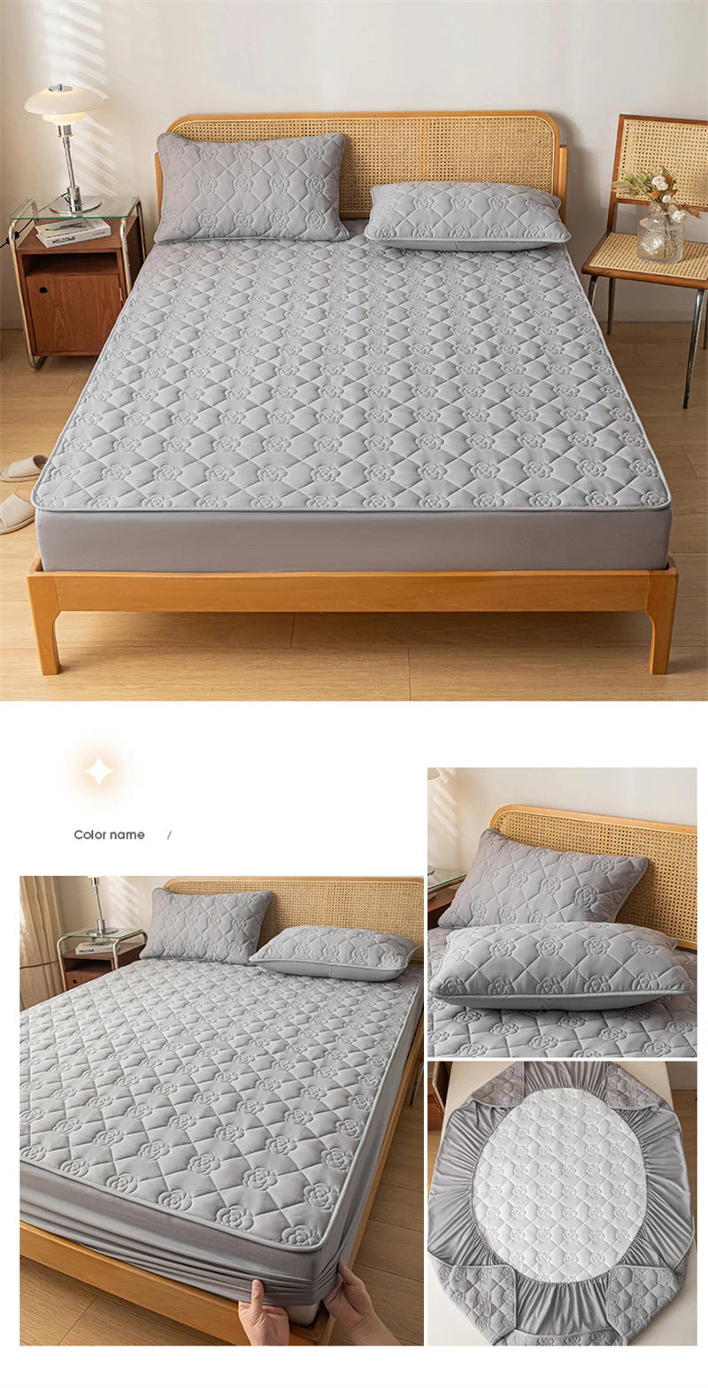 Funda protectora de colchón 100% impermeable, sábana bajera de algodón hipoalergénica, transpirable, suave, funda para almohadilla de cama de tela de aire 3D
