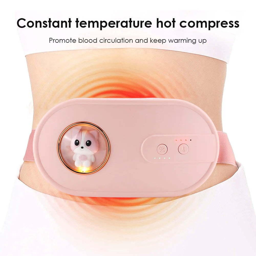 Almohadilla calefactora Menstrual, masajeador Abdominal eléctrico, cinturón de cintura calentado por vibración, cinturón calentador de útero USB para mujeres, cuidado de los períodos