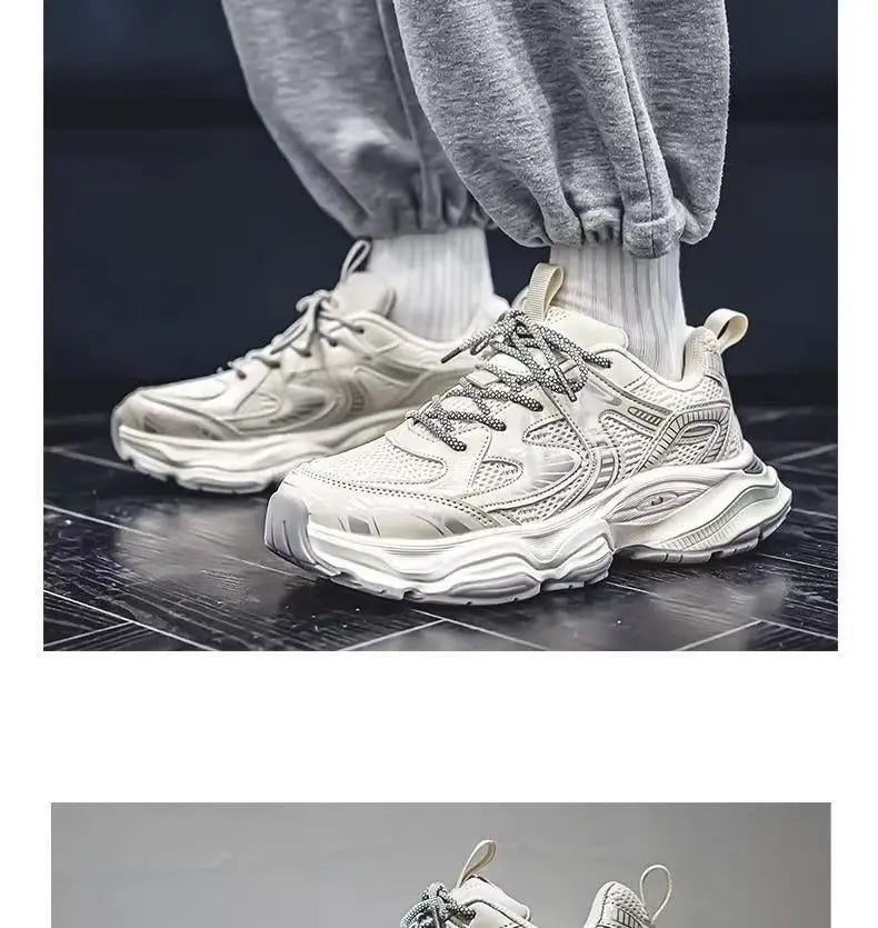 Zapatillas Deportivas Transpirables de Malla para Hombre Primavera 2025, Modernas, Combinables con Todo, Suela Gruesa, Casual...
