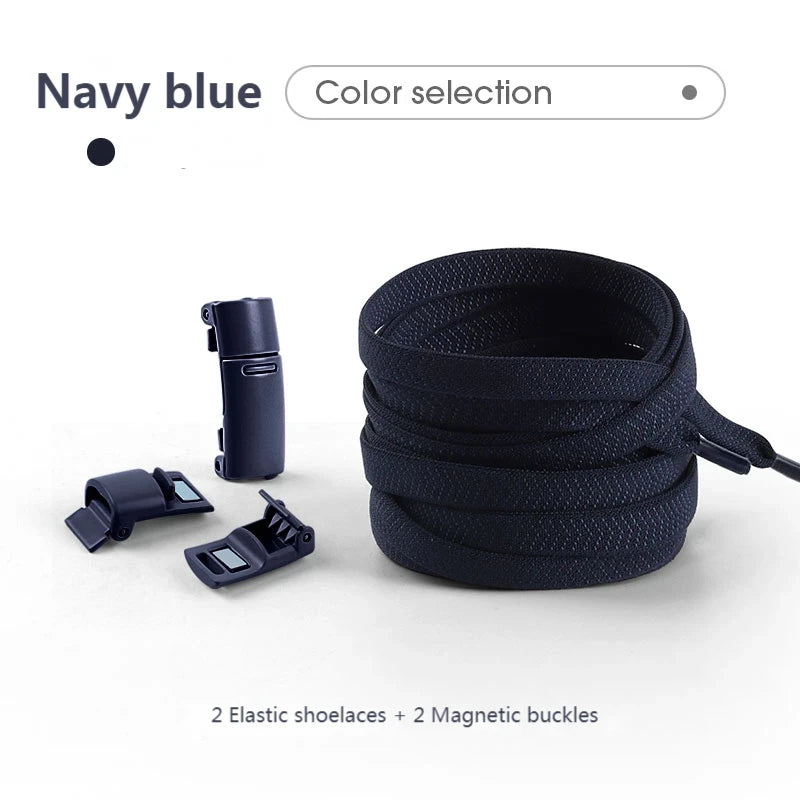 Cordones Elásticos para Zapatillas, Cordones Planos de Algodón, Cordones con Hebilla Magnética Mejorada, Cordones sin Atar para Niños y Adultos