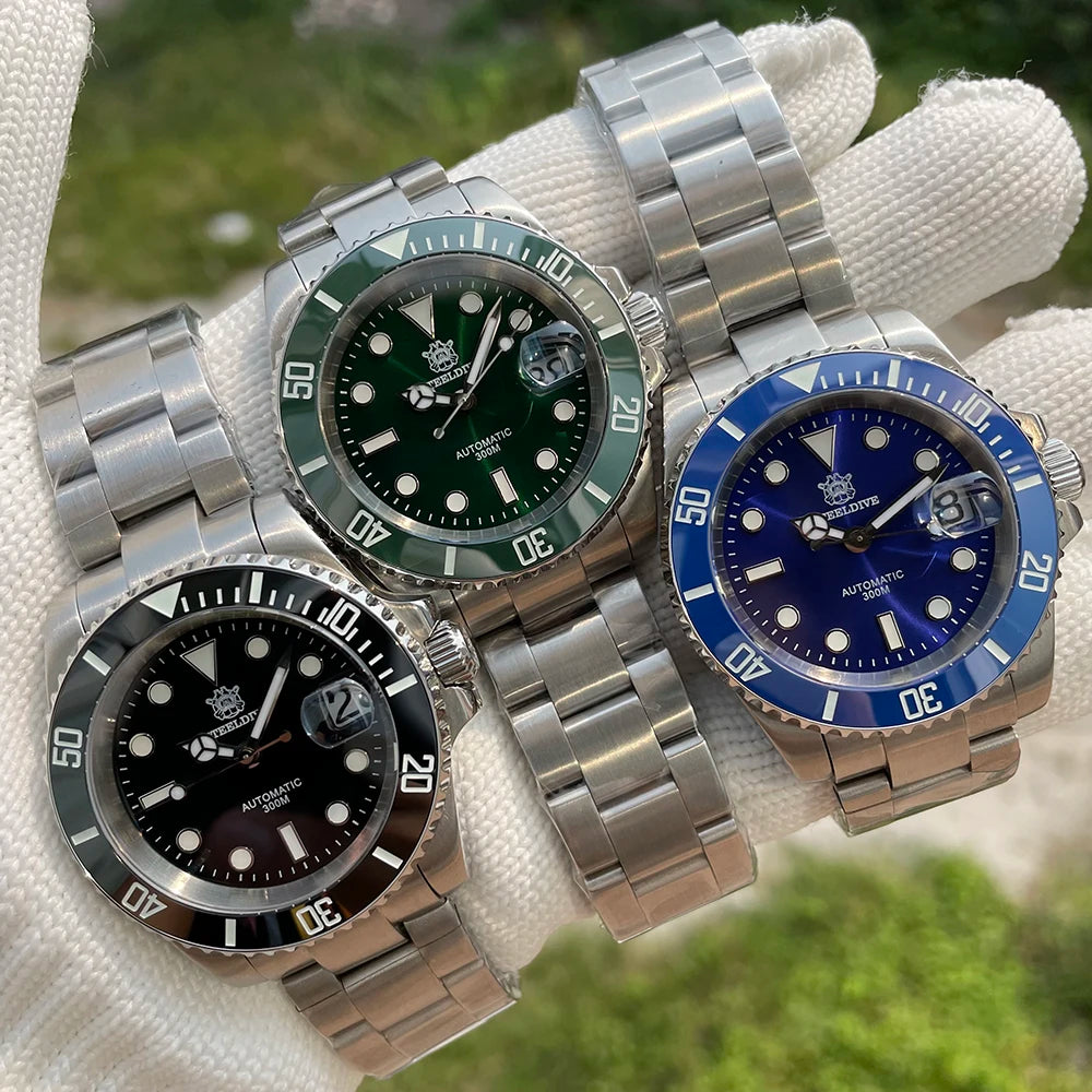 STEELDIVE SD1953 41MM clásico agua fantasma calendario lupa NH35 movimiento mecánico BGW9 superluminoso 30Bar reloj impermeable