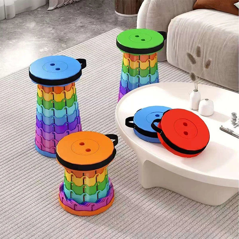Taburete plegable retráctil de arcoíris para viajes al aire libre engrosado, taburete retráctil portátil de tren y riel de alta velocidad, silla para exteriores