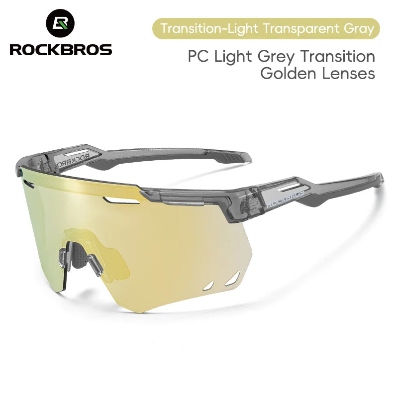 ROCKBROS-gafas de sol polarizadas y fotocromáticas para ciclismo, lentes deportivas para bicicleta de montaña y carretera, protección UV400