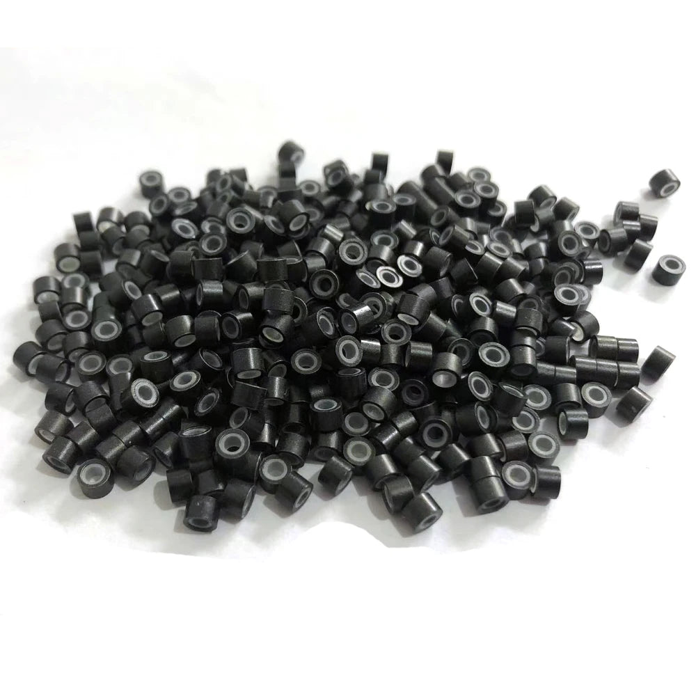 1000 Uds. Micro anillos de 4mm para extensiones de cabello microeslabones para cabello forrado de silicona extensión de cabello accesorios de herramientas de cuentas