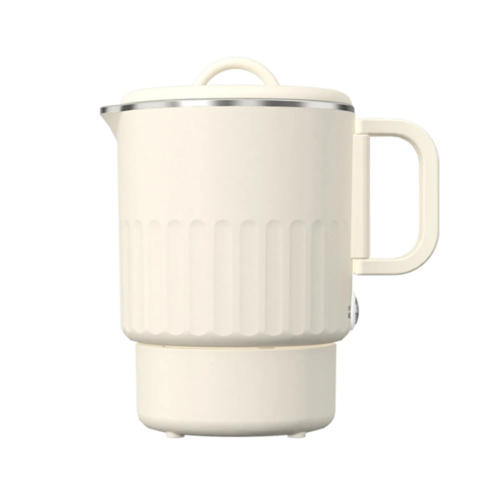 Hervidor de agua eléctrico, Mini hervidor portátil con rejilla para cocinar al vapor, 1000ml, gran capacidad, acero inoxidable, hogar, cocina, oficina, viaje