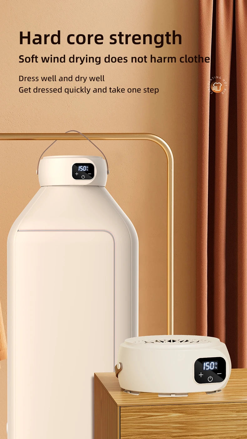 Secador eléctrico portátil, secador multifuncional, plegable, temporizado, secado rápido, bajo ruido, calefacción de aire caliente, cuidado de la ropa, Mini secador