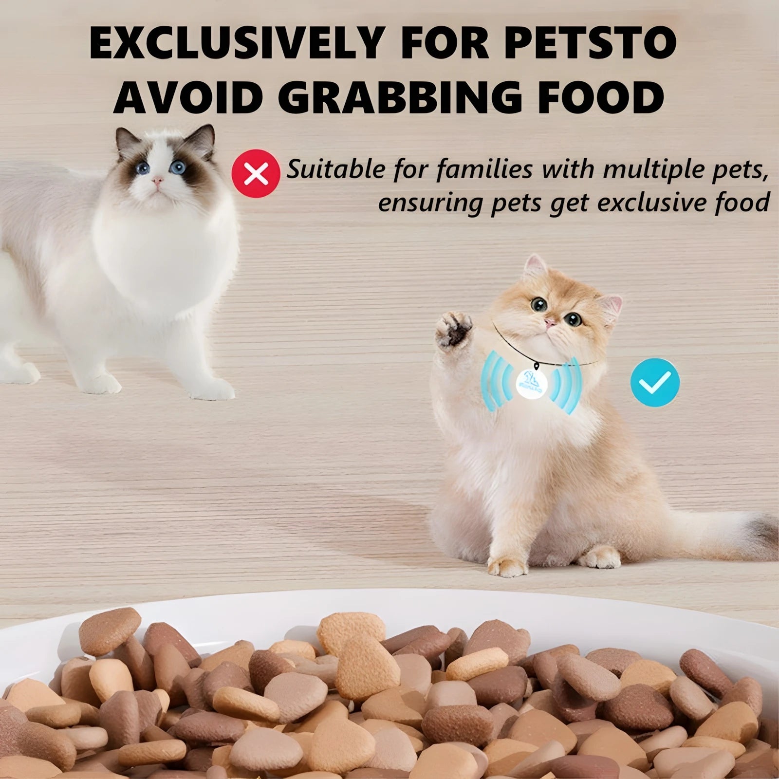 Alimentador automático para gatos, Sensor de reconocimiento de Chip antiarañazos, alimentador inteligente, registro de sonido, mantenimiento fresco, dispensador de alimentos para mascotas a prueba de polvo