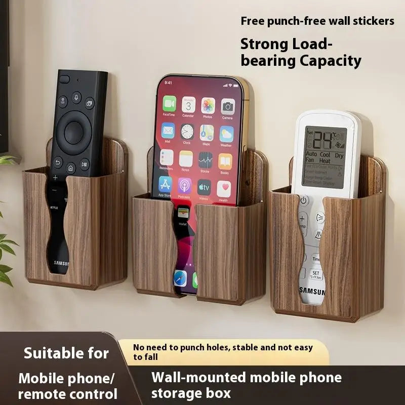 Estuche de carga para teléfono móvil montado en la pared sin perforaciones, 2 tamaños, soporte pegada, Base de Control remoto, soporte para estante de almacenamiento para baño
